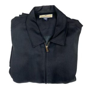 Tommy Bahama Jacket full front zip, silk size M.
